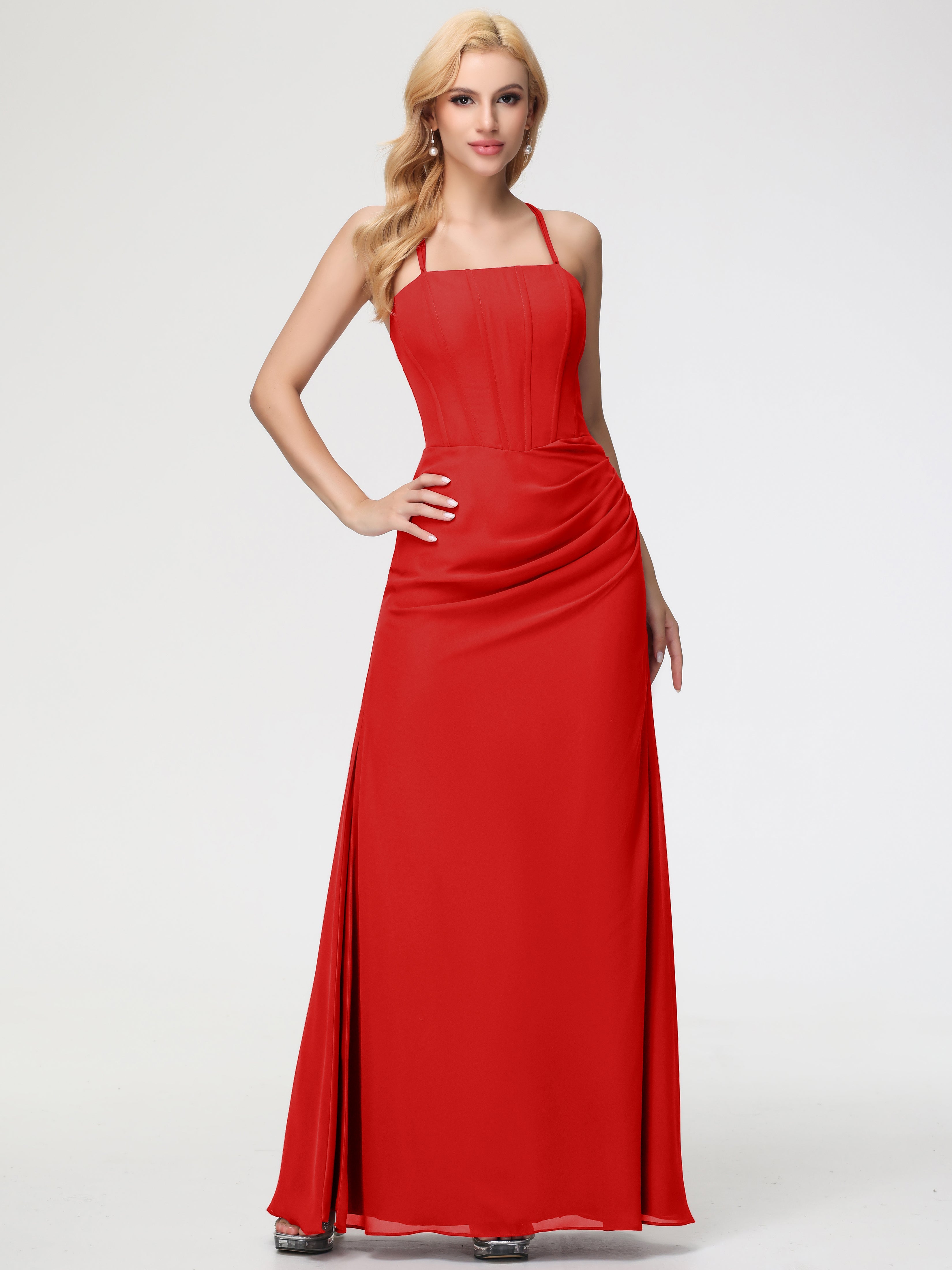 bright red bridesmaid dresses Multiway Bright Red Jersey A-line Bridesmaid Dress