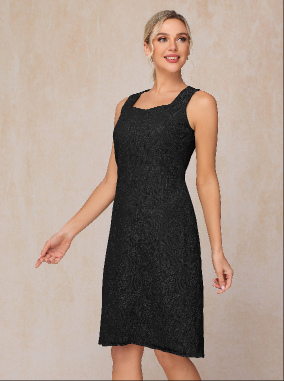 2 Pieces Knee Length Chiffon Lace Mother Of The Groom Dress