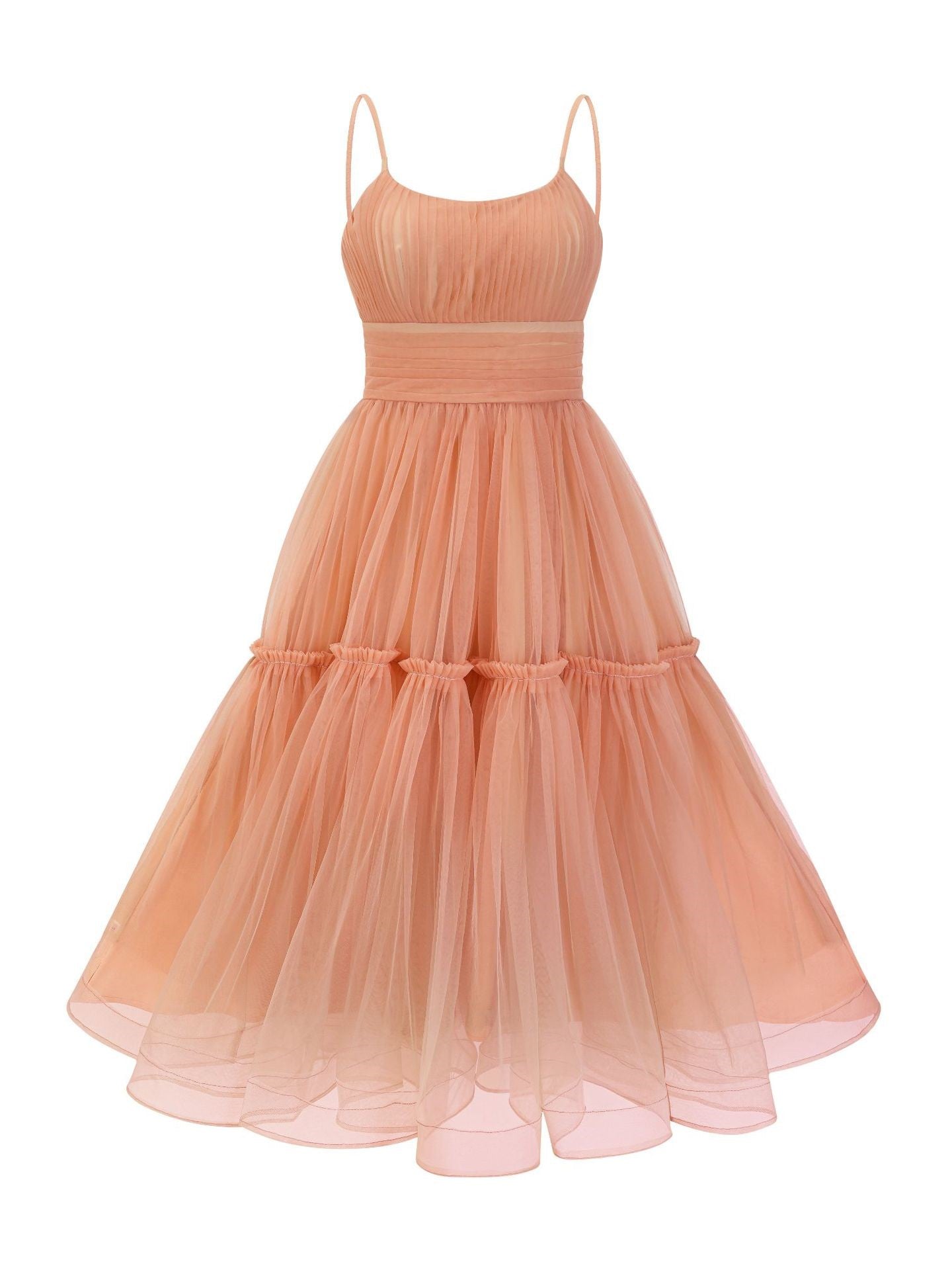 Spaghetti Straps A-line Tea Length Tulle Bridesmaid Dresses Spaghetti Straps A-line Tea Length Tulle Bridesmaid Dresses