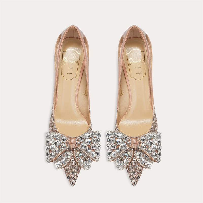 Women's High Heels with Diamond Point Toe Party Shoes