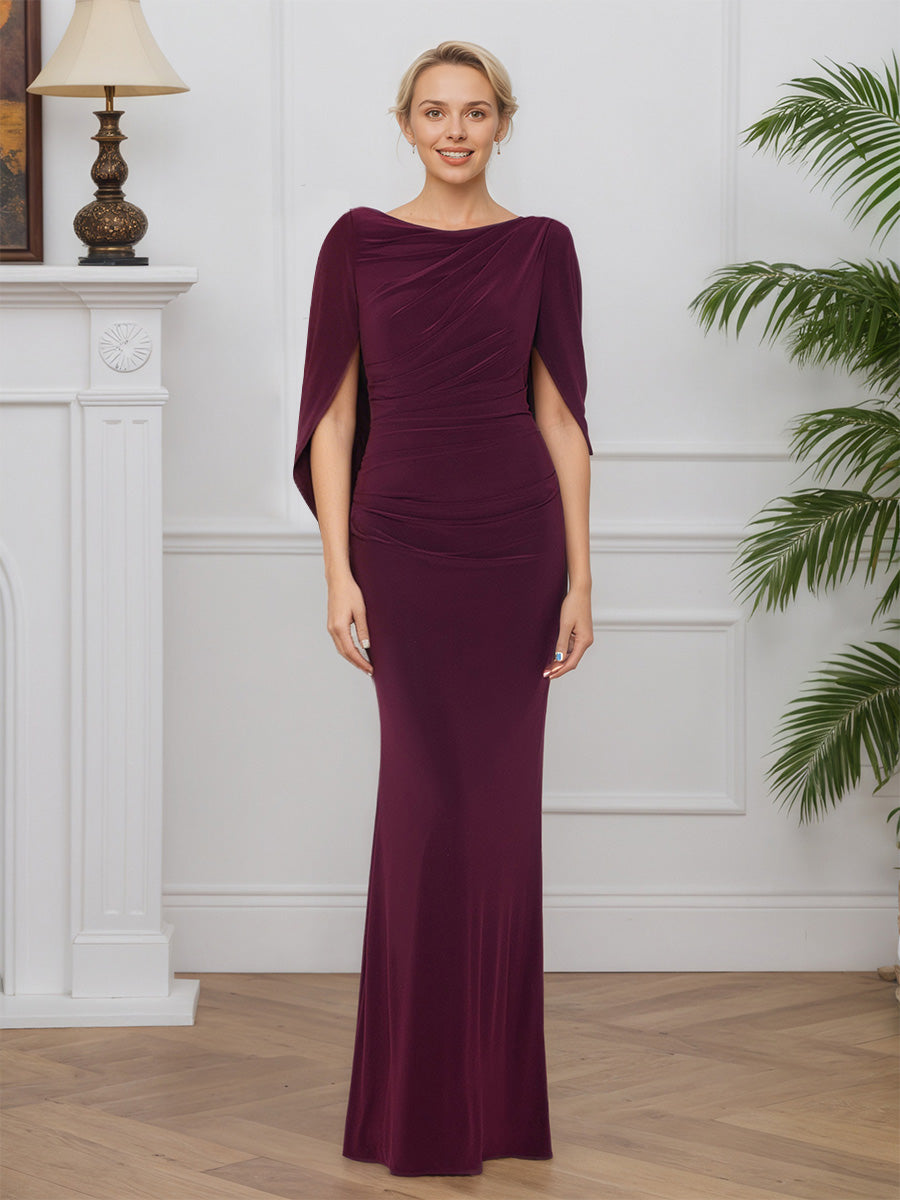Cicinia Mulberry Mother Of The Groom Dress Long Lace Chiffon A-line Tea Length Color Block Long Sleeves