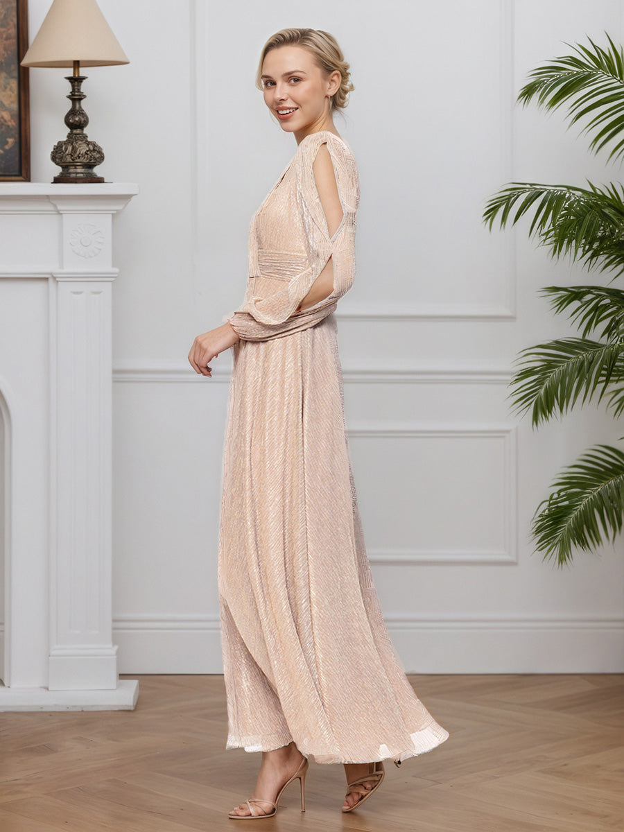 Cicinia Apricot Mother Of The Groom Dress Long A-line Floor Length V-neck