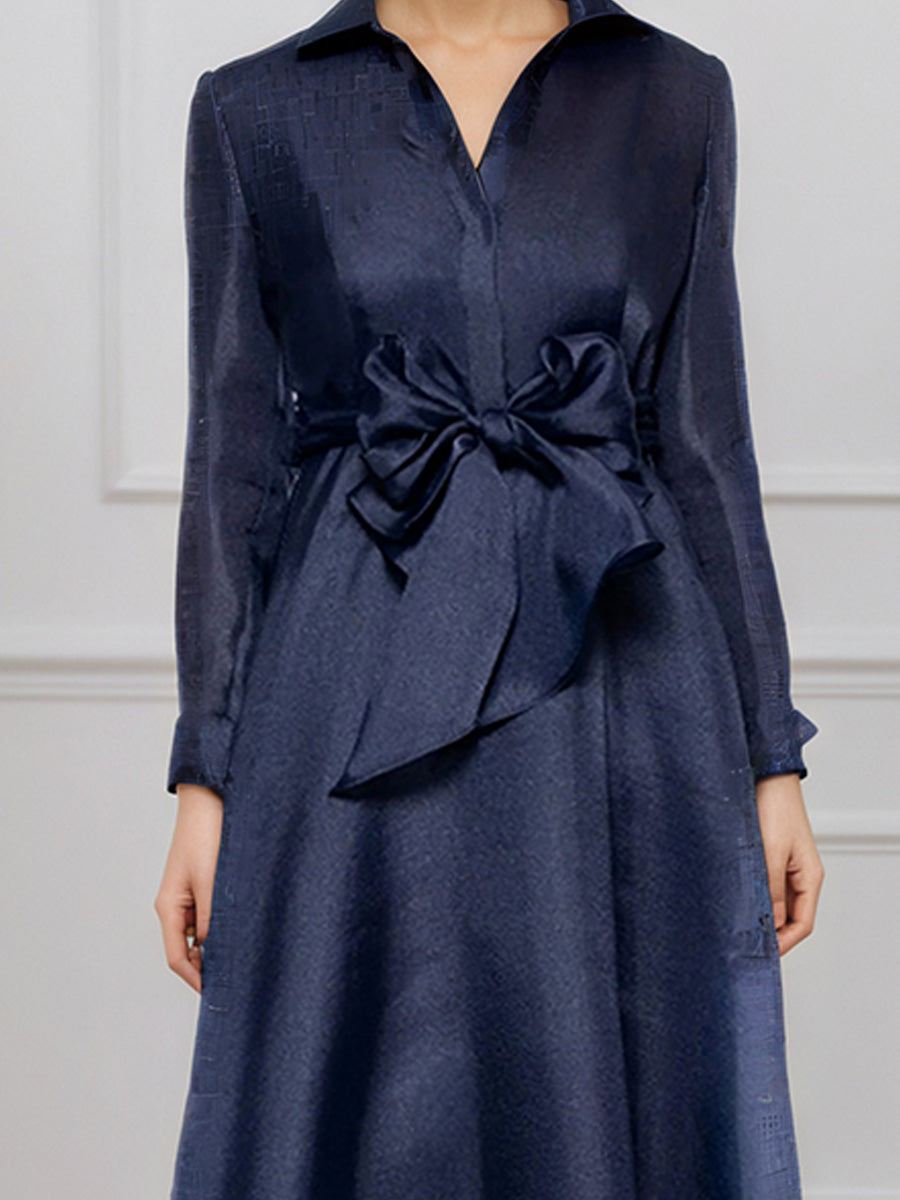 Cicinia Dark Navy Mother Of The Bride Dress Long V-neck A-line Evening Dresses