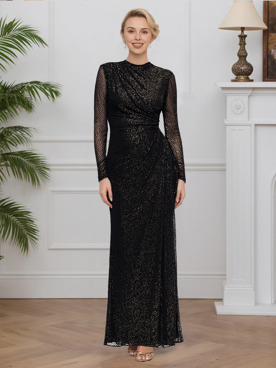 Cicinia Black Mother Of The Bride Dress Long Chiffon A-line Tea Length Cap Sleeves Beaded