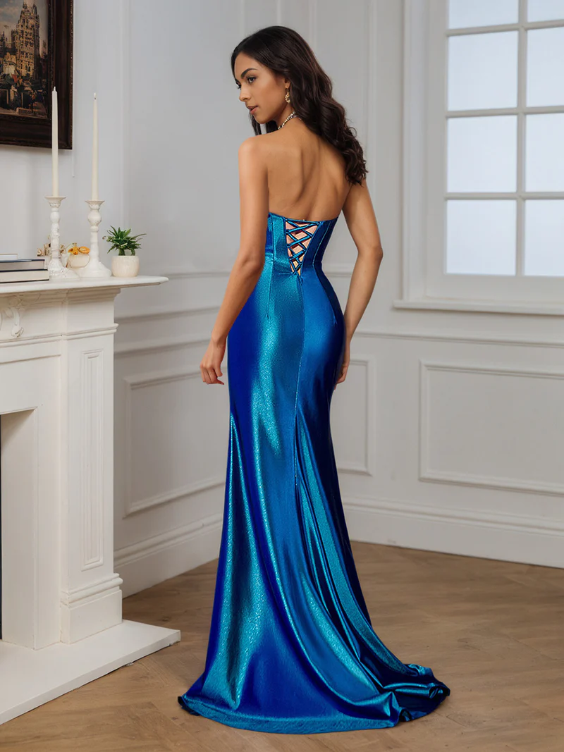 Cicinia Red Prom Dresses Satin Detachable Straps Strapless Ruched Evening Dress