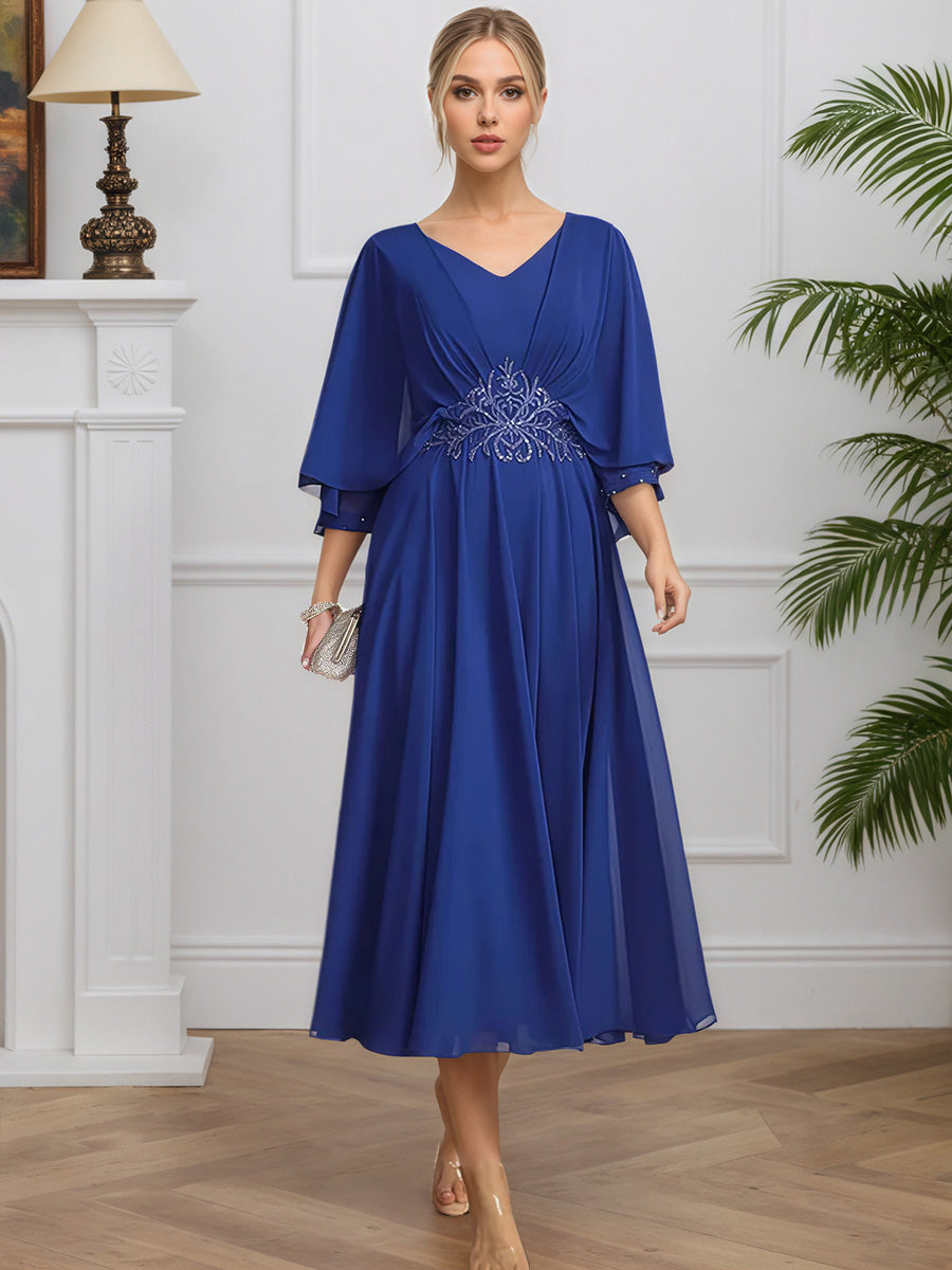 Cicinia Royal Blue Mother Of The Bride Dress Long Chiffon Lace A-line