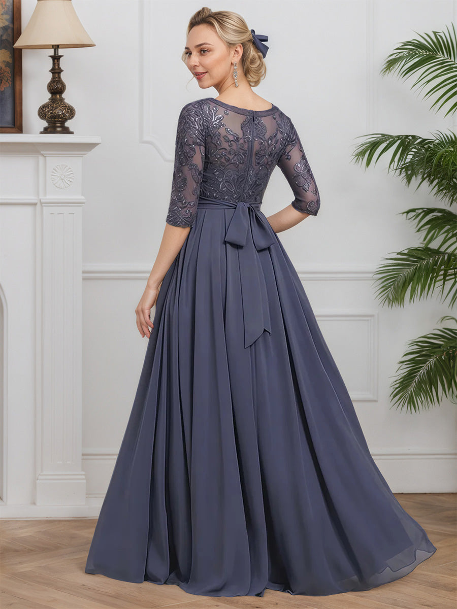 Cicinia Stormy Mother Of The Groom Dress Long Chiffon Lace A-line Floor Length