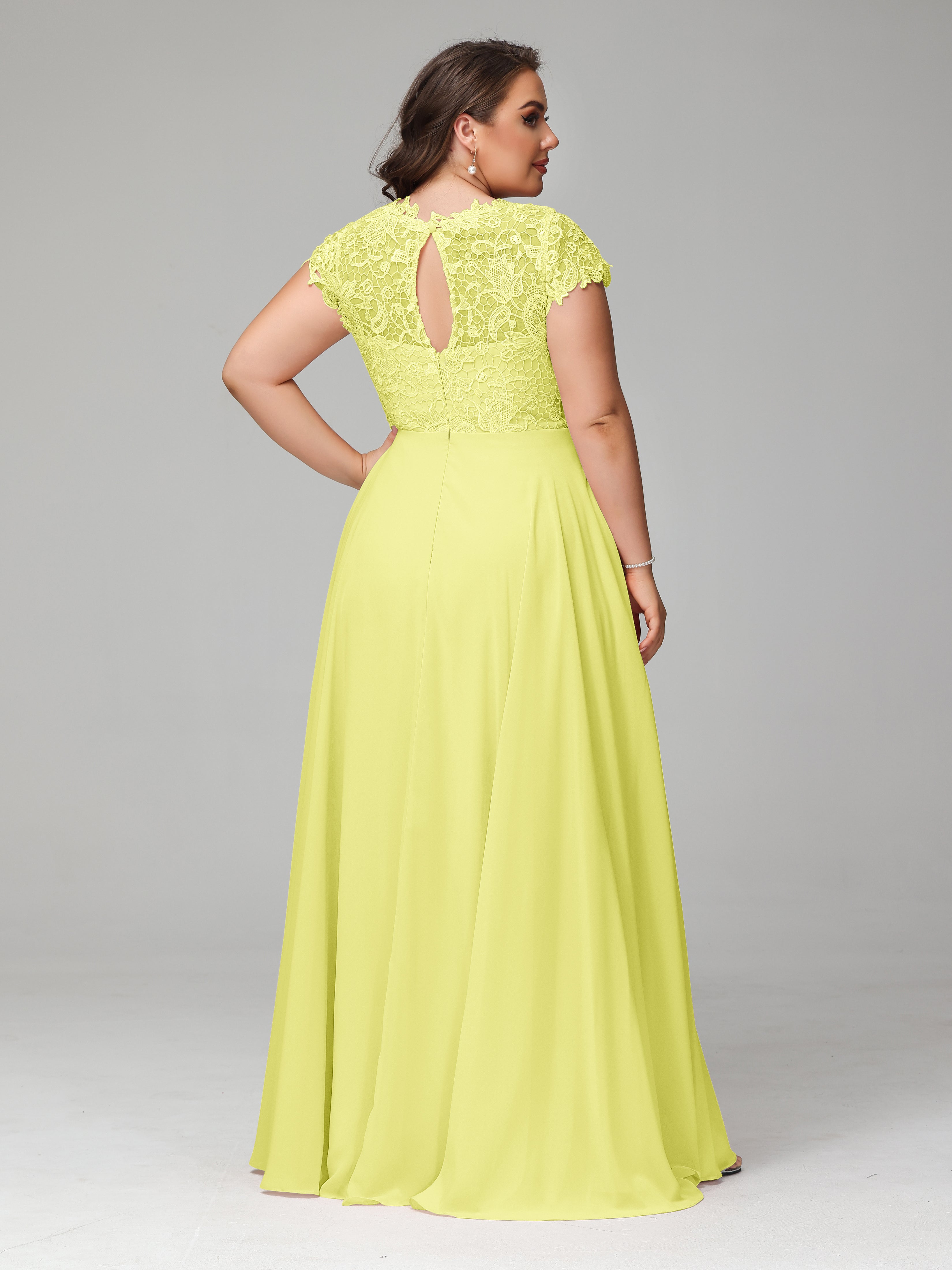 Crew Neck Delicate Chiffon Plus Size Mother of the Groom Dresses