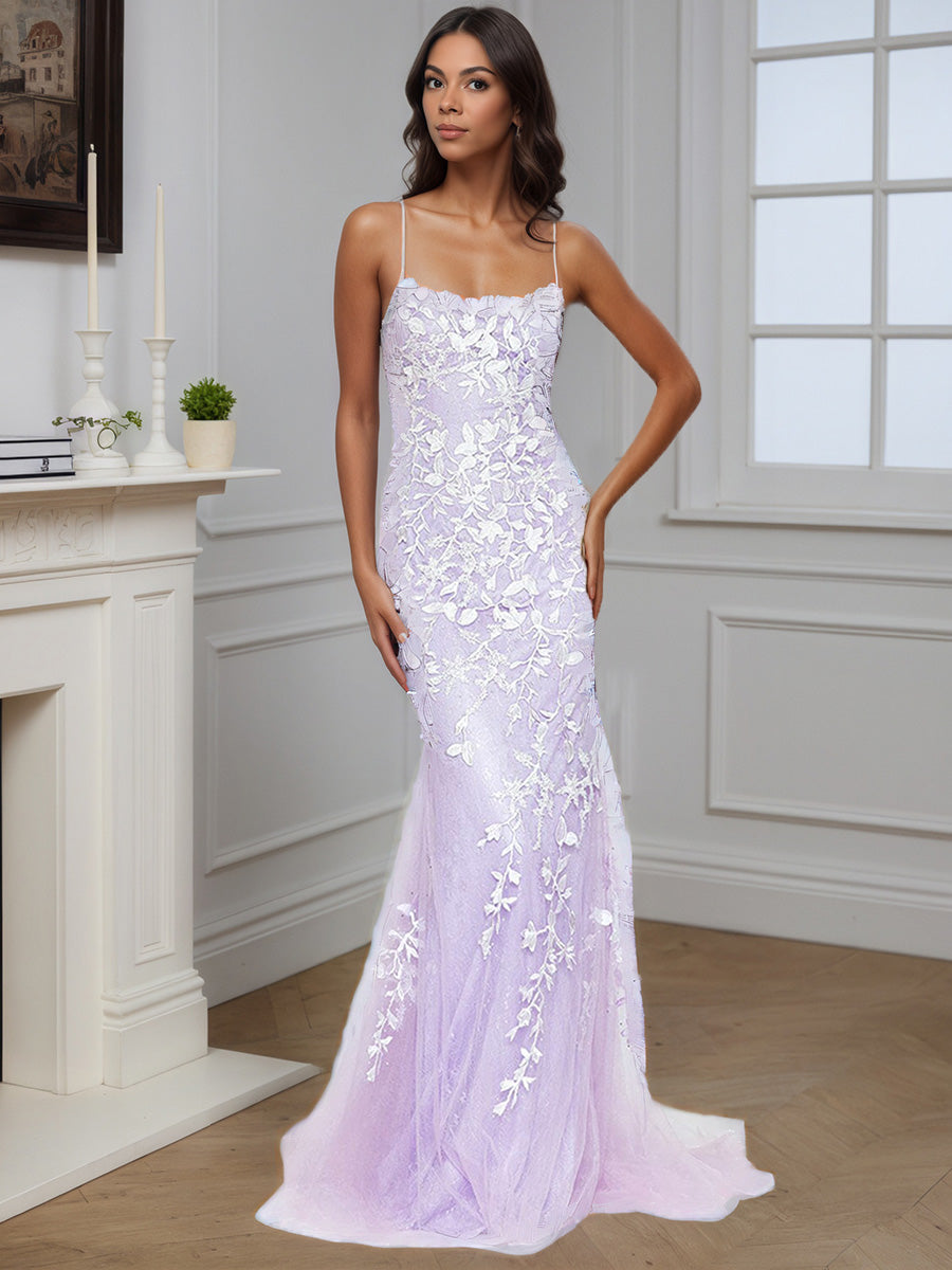 Cicinia Lilac Prom Dresses Tulle Spaghetti Straps Appliquess Party Dre Cicinia Lilac Prom Dresses Tulle Spaghetti Straps Appliquess Party Dre