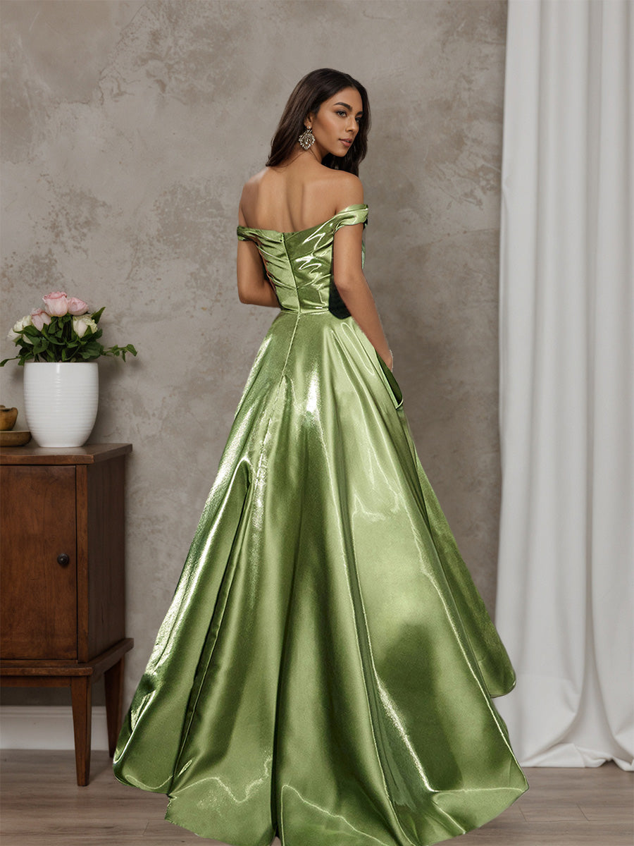 Beautiful Off The Shoulder Princess Dress Sweep Train Long Prom Gown