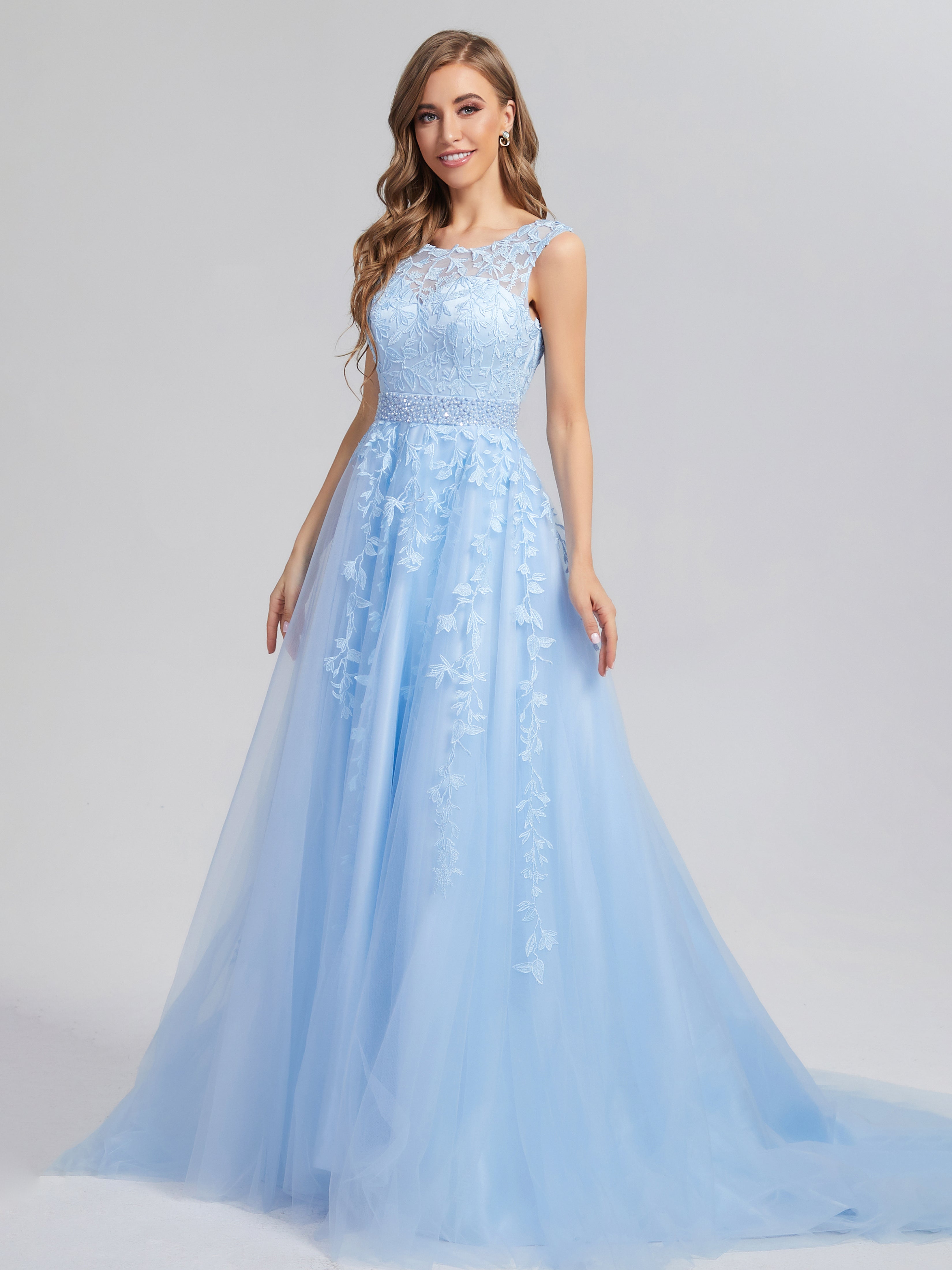 A-line Lace Appliques Formal Wedding Guest Dresses A-line Lace Appliques Formal Wedding Guest Dresses