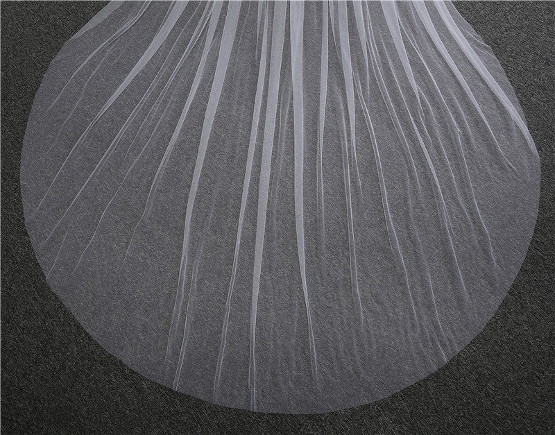 Wedding Veil One-Tier Tulle Cut Edge Cathedral Veils TS91041