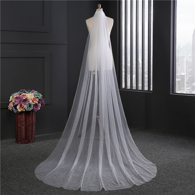 Best Wedding Veil One-Tier Cut Edge Tulle Cathedral Veils TS9011 Best Wedding Veil One-Tier Cut Edge Tulle Cathedral Veils TS9011