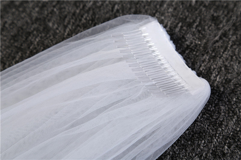 Best Wedding Veil One-Tier Cut Edge Tulle Cathedral Veils TS9011