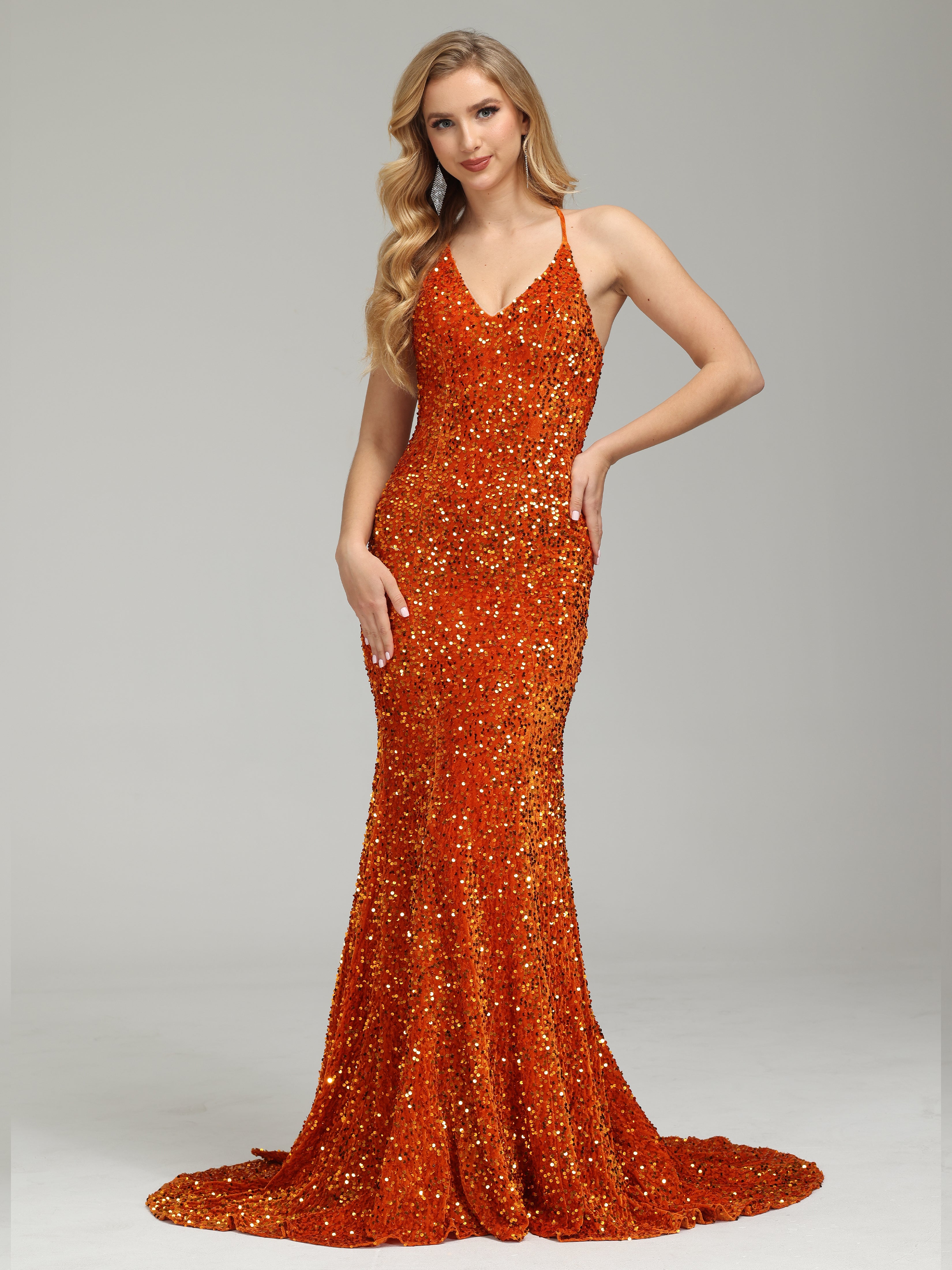 Trumpt Backless Sequin Prom Dress Trumpt Backless Sequin Prom Dress