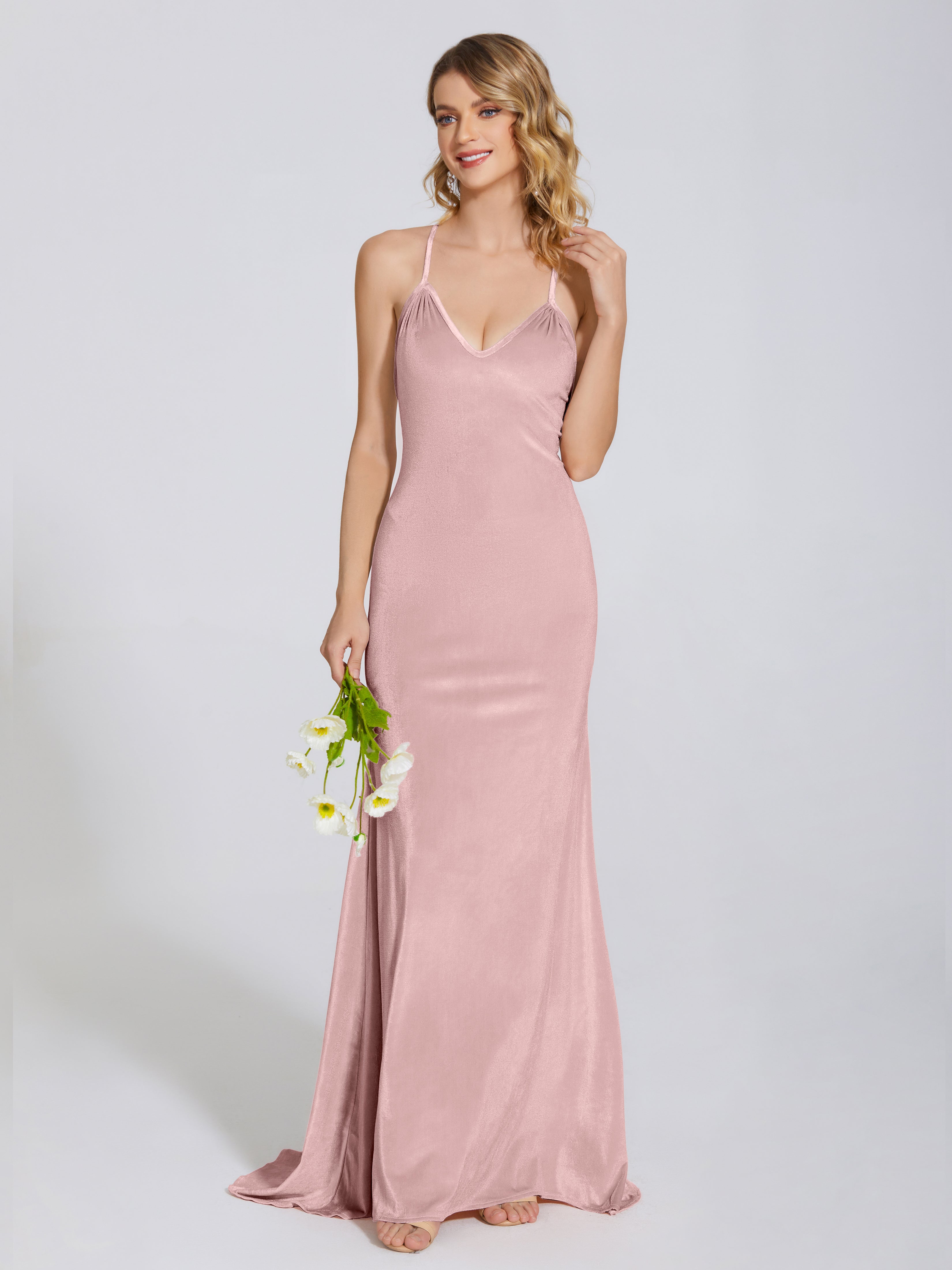 Cicinia Sheath Spaghetti Straps Trumpet Velvet Bridesmaid Dress, Dusty_Rose Cicinia Sheath Spaghetti Straps Trumpet Velvet Bridesmaid Dress, Dusty_Rose