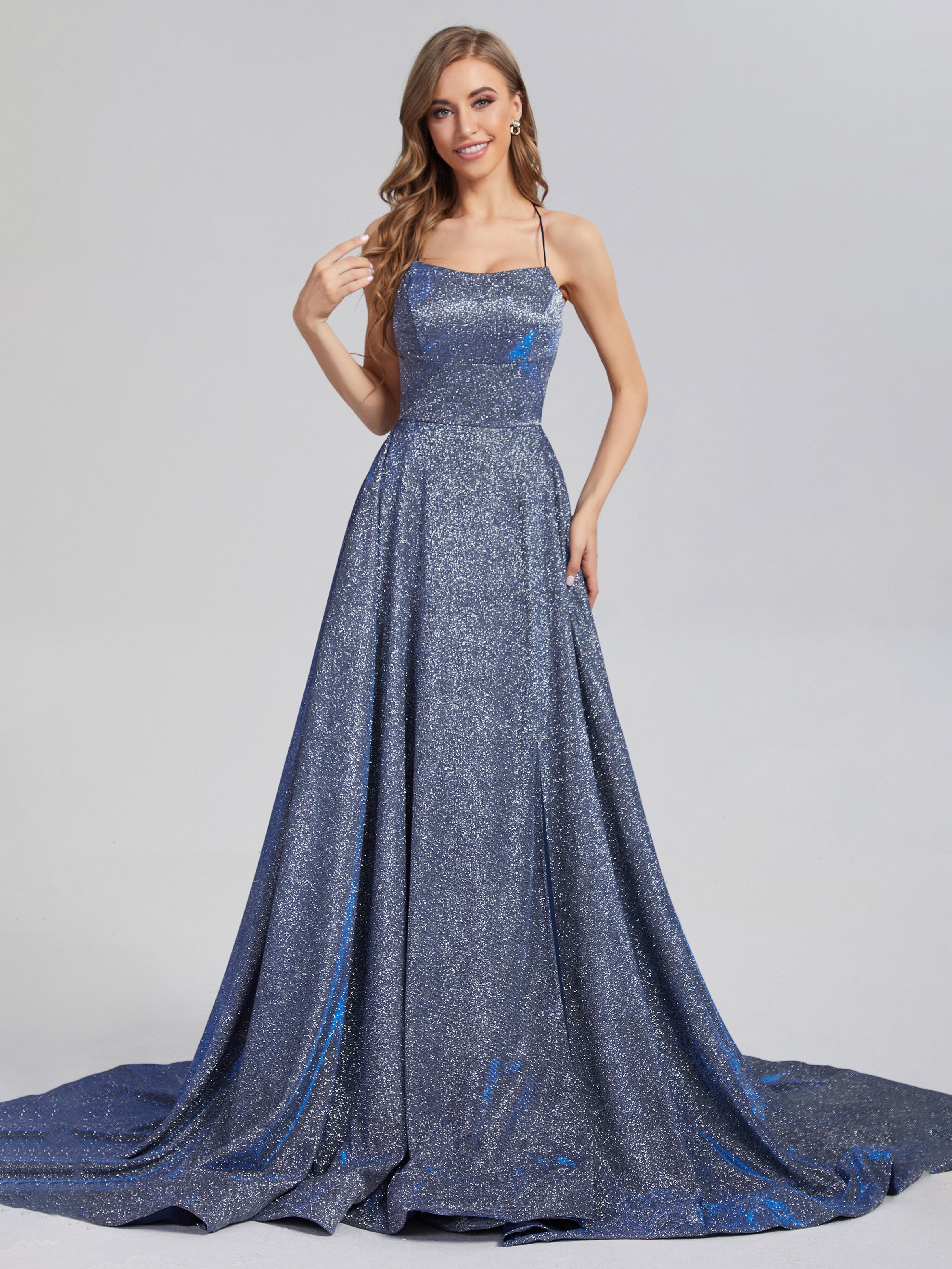Sparkly Criss Cross Prom Dresses with Trailing Sparkly Criss Cross Prom Dresses with Trailing