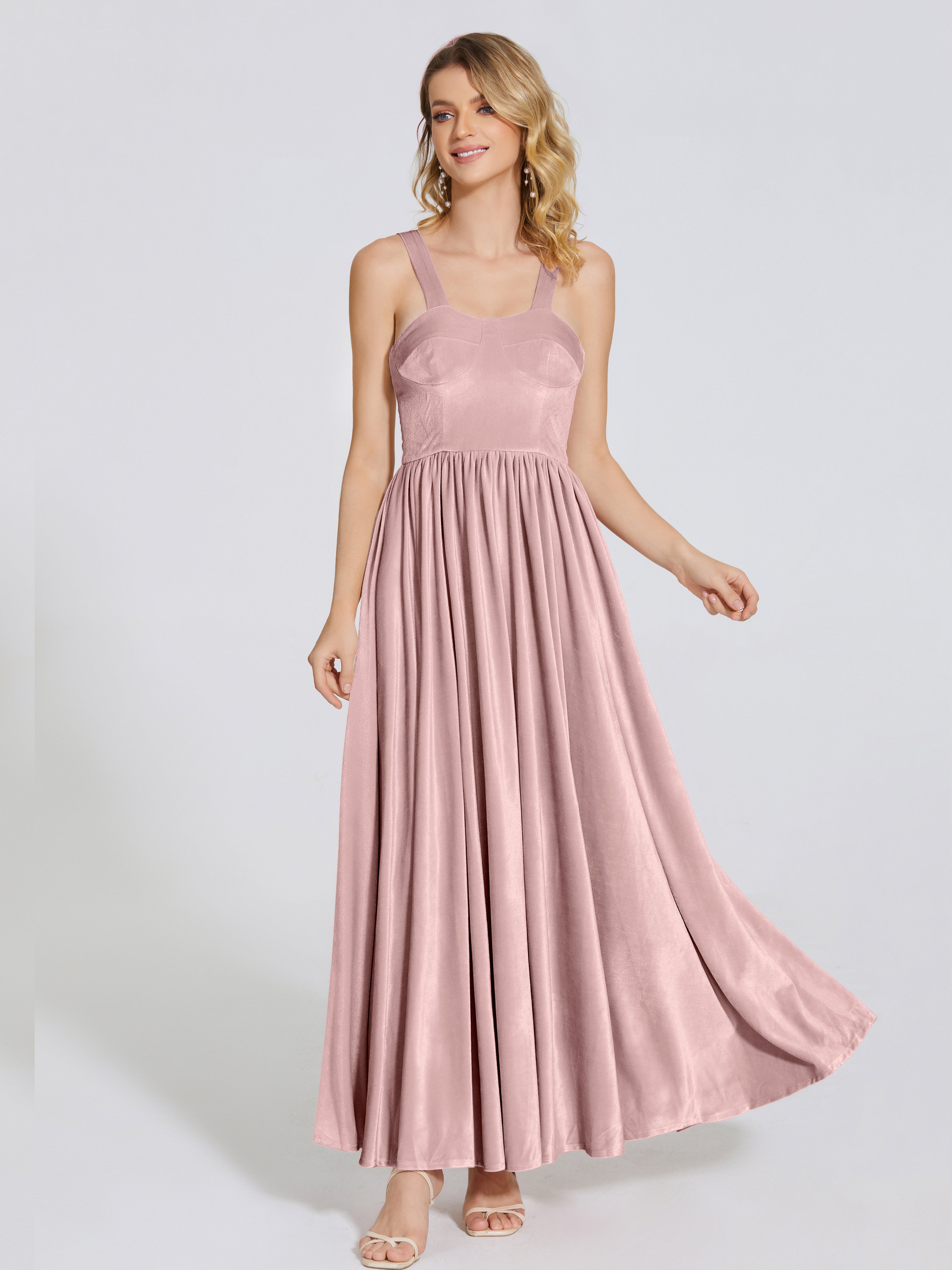 A-Line Sweetheart Velvet Prom Dress Dusty_Rose A-Line Sweetheart Velvet Prom Dress Dusty_Rose