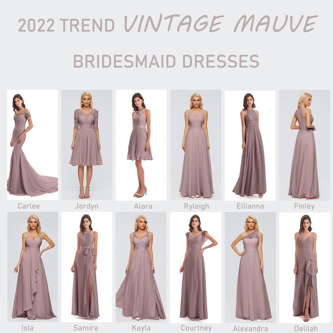 Vintage Mauve Bridesmaid Dresses