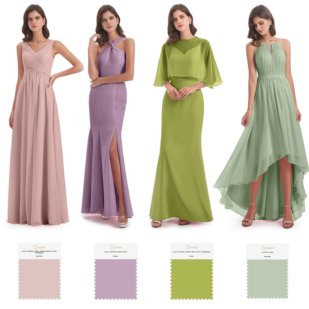 Ecolution Collection Dresses 100+ Chiffon Bridesmaid Dresses (60+ Colors and All Sizes)