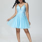 Spaghetti Straps Lace Appliques Tulle Prom Dress