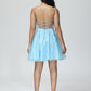 Spaghetti Straps Lace Appliques Tulle Prom Dress