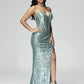 Spaghetti Straps Mermaid Sequins Prom Dress With Slit
