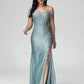 Off Shoulder Mermaid Sequins Prom Dress With Slit