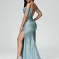 Off Shoulder Mermaid Sequins Prom Dress With Slit