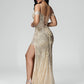 Off Shoulder Sequins Prom Dress With Slit