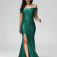 Sleeveless Off The Shoulder Strapless Prom Dress With Slit