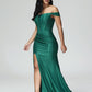 Sleeveless Off The Shoulder Strapless Prom Dress With Slit