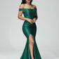 Sleeveless Off The Shoulder Strapless Prom Dress With Slit