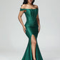 Sleeveless Off The Shoulder Strapless Prom Dress With Slit