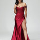 Off The Shoulder Mermaid Strapless Prom Dress With Slit