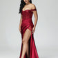 Off The Shoulder Mermaid Strapless Prom Dress With Slit