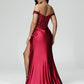 Off The Shoulder Mermaid Strapless Prom Dress With Slit