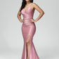 Spaghetti Straps Sleeveless Sweep Train Prom Dress