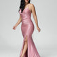 Spaghetti Straps Sleeveless Sweep Train Prom Dress