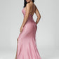 Spaghetti Straps Sleeveless Sweep Train Prom Dress