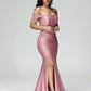 Off The Shoulder Strapless Mermaid Prom Dress With Slit