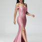 Off The Shoulder Strapless Mermaid Prom Dress With Slit