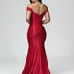 Simple Off The Shoulder Strapless Zipper Prom Dress With Slit