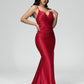 Spaghetti Straps V Neck Mermaid Backless Prom Dress