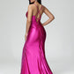 Spaghetti Straps Lace Up Mermaid Prom Dress With Slit