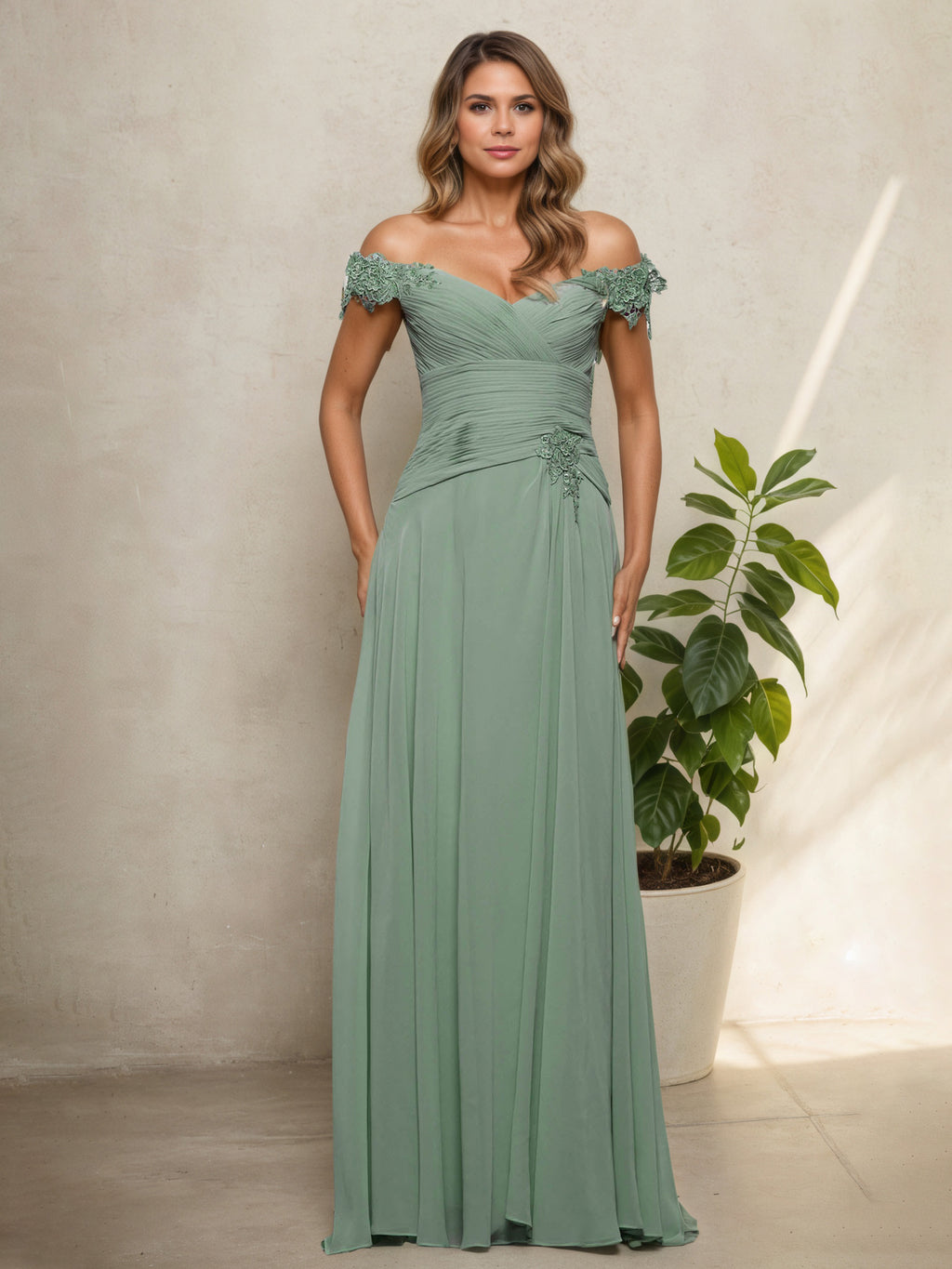 sage off shoulder dress under $100 Off The Shoulder Dusty Sage Pleats Mother Of The Bride Dress
