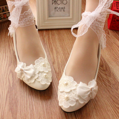 Bow Ribbon Women's Wedding Shoes