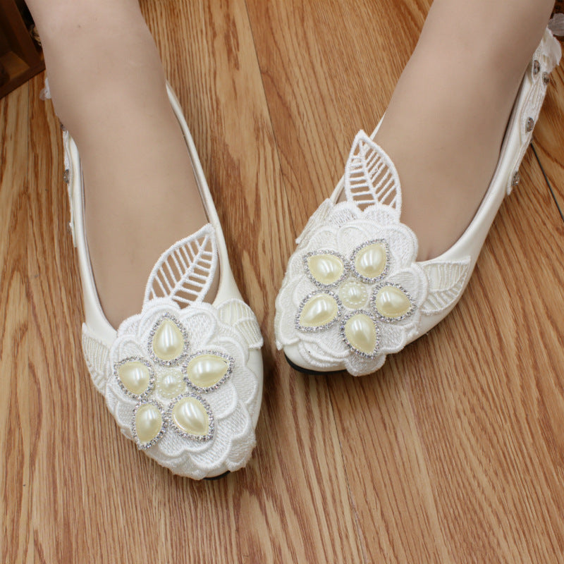 Floral Beading Women's Wedding Shoes