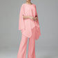 2 Pieces Chiffon Mother Of The Bride Dress Pants Suits