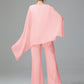 2 Pieces Chiffon Mother Of The Bride Dress Pants Suits